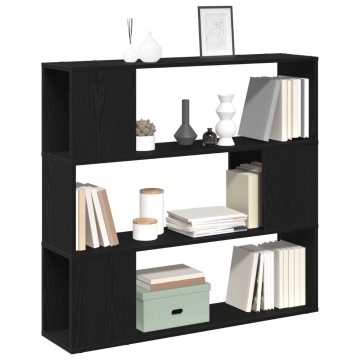 Raft Negru Stejar 100x24x94 cm din lemn prelucrat - Img 3