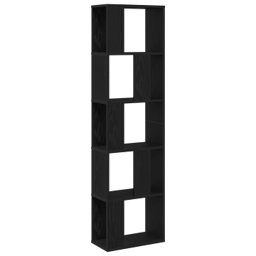 Raft pentru cărți 5 nivele Negru Stejar 45x23,5x162,5 cm Lemn prelucrat - Img 2