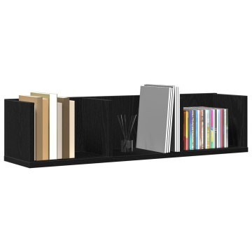 Raft pentru CD-uri , Stejar Negru, 75x18x18 cm, Lemn prelucrat - Img 3