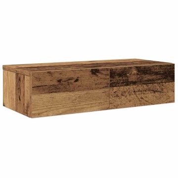 Raft perete cu sertare Lemn vechi 60x26,5x15 cm Lemn prelucrat - Img 2