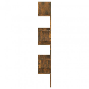 Raft perete de colț stejar afumat 20x20x127,5 cm lemn compozit - Img 3