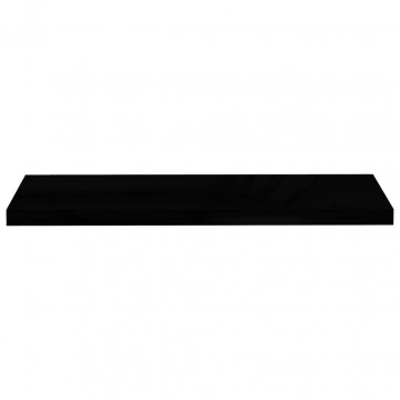 Raft perete suspendat, negru extralucios, 90x23,5x3,8 cm, MDF - Img 4