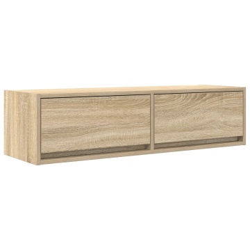 Raft TV Stejar Sonoma 100x31x25,5 cm Lemn prelucrat - Img 2