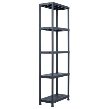 Rafturi de depozitare 5 buc. negru 60x30x180 cm plastic 125 kg - Img 2
