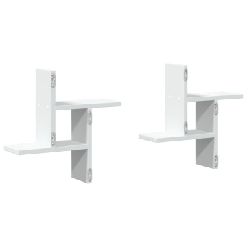 Rafturi de perete, 2 buc., alb, 38x12x38 cm, lemn prelucrat - Img 5