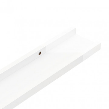 Rafturi de perete, 2 buc., alb extralucios, 100x9x3 cm - Img 7