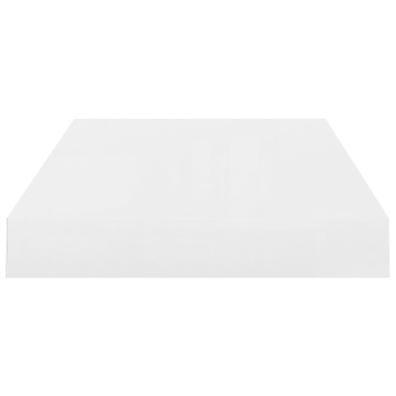 Rafturi de perete, 2 buc., alb extralucios, 40x23x3,8 cm, MDF - Img 5