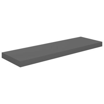 Rafturi de perete, 2 buc., gri extralucios, 80x23,5x3,8 cm, MDF - Img 3
