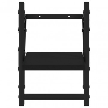 Rafturi de perete cu bare, 2 buc, negru, 20x25x30 cm - Img 8