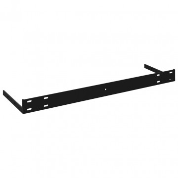 Rafturi de perete suspendate 2 buc., negru 120x23,5x3,8 cm, MDF - Img 5