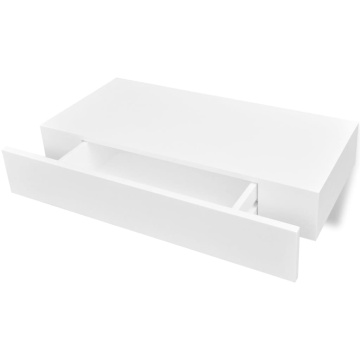Rafturi de perete suspendate cu sertare, 2 buc., alb, 48 cm - Img 4
