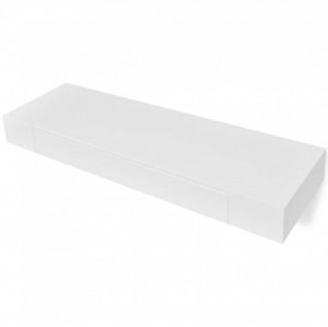 Rafturi de perete suspendate cu sertare, 2 buc., alb, 80 cm - Img 2