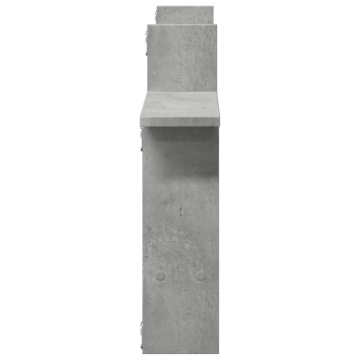 Rafturi perete, 2 buc., gri beton, 50x12x50 cm, lemn prelucrat - Img 8