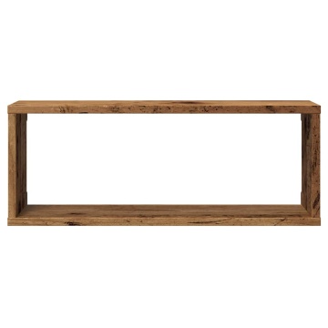 Rafturi perete cub 2 buc. lemn vechi 60x15x23cm, lemn prelucrat - Img 8