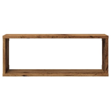 Rafturi perete cub 6 buc. lemn vechi 60x15x23cm, lemn prelucrat - Img 8