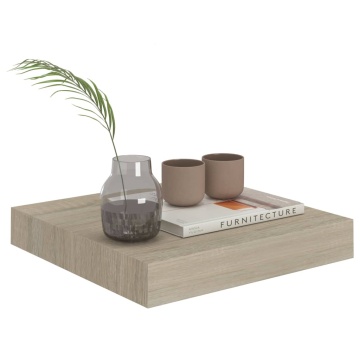 Rafturi perete suspendate, 4 buc., stejar, 23x23,5x3,8 cm, MDF - Img 3