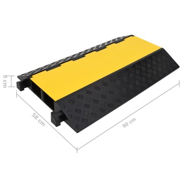 Rampă de protecție cabluri, 2 canale, 90 cm, cauciuc - Img 6