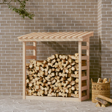Rastel pentru lemne de foc, 108x64,5x110 cm, lemn masiv pin - Img 1