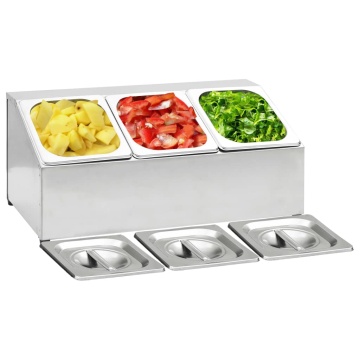 Recipient Gastronorm cu 3 secțiuni GN 1/6 oțel inoxidabil - Img 1