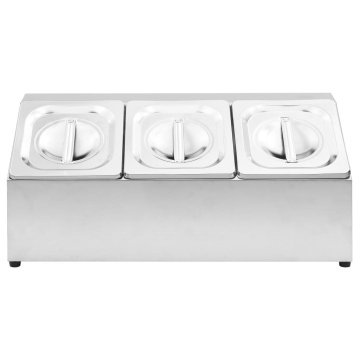 Recipient Gastronorm cu 3 secțiuni GN 1/6 oțel inoxidabil - Img 3
