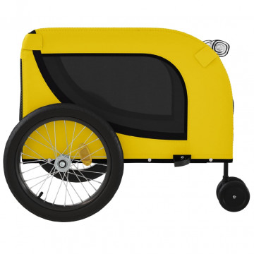 Remorcă bicicletă animale companie, galben/negru, oxford/fier - Img 5