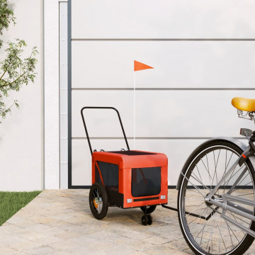 Remorcă bicicletă animale companie portocaliu/negru oxford/fier - Img 1