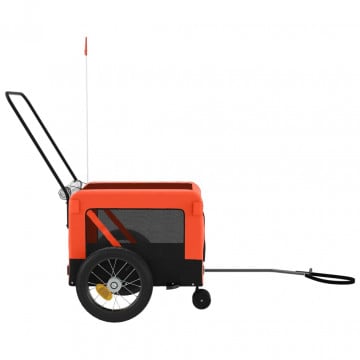 Remorcă bicicletă animale companie portocaliu/negru oxford/fier - Img 6