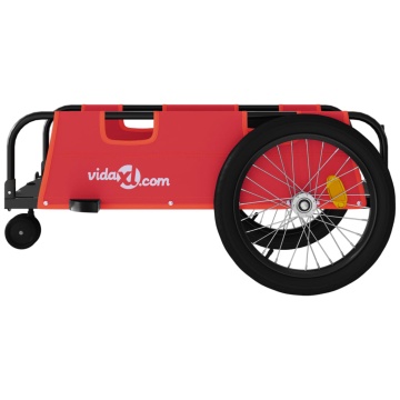Remorcă biciclete, roșu și negru, țesătură oxford și fier - Img 5