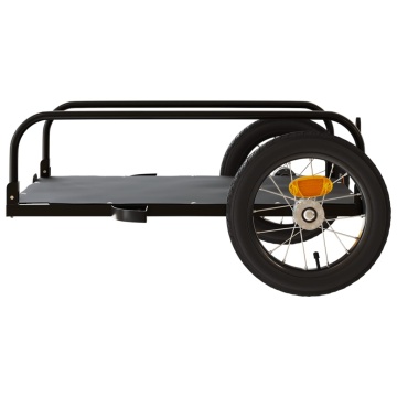 Remorcă de bicicletă, negru, 122x53x31 cm, fier - Img 5