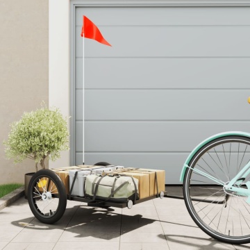 Remorcă de bicicletă, negru, 126x63x34 cm, fier - Img 1