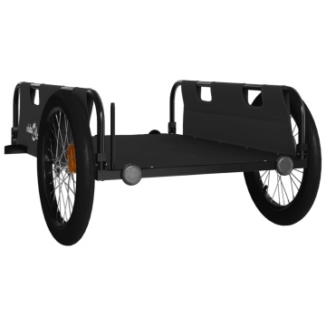 Remorcă de bicicletă, negru, textil oxford și fier - Img 6
