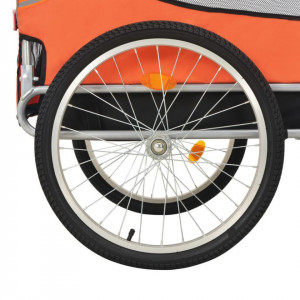 Remorcă de bicicletă pentru câini, portocaliu și gri - Img 4