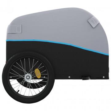 Remorcă de marfă pentru biciclete negru & albastru 45 kg fier - Img 6