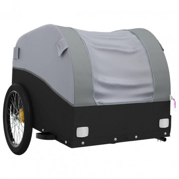 Remorcă de marfă pentru biciclete, negru & gri, 45 kg, fier - Img 4