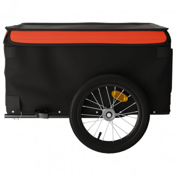 Remorcă de marfă pentru biciclete negru/portocaliu 45 kg fier - Img 5