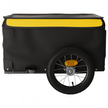Remorcă de marfă pentru biciclete, negru și galben, 30 kg, fier - Img 6