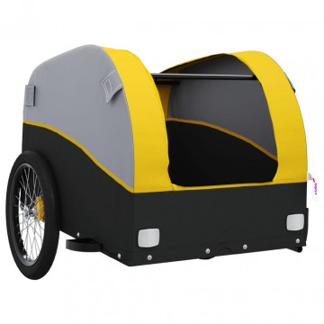 Remorcă de marfă pentru biciclete, negru și galben, 45 kg, fier - Img 8