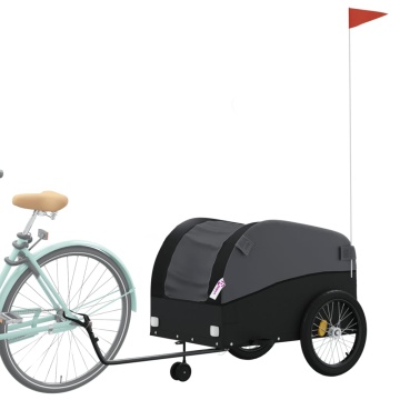 Remorcă pentru biciclete, negru, 45 kg, fier - Img 3
