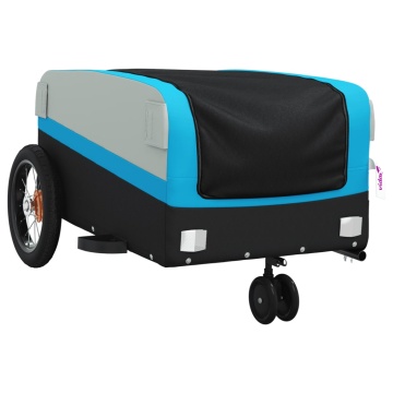 Remorcă pentru biciclete, negru și albastru, 30 kg, fier - Img 4