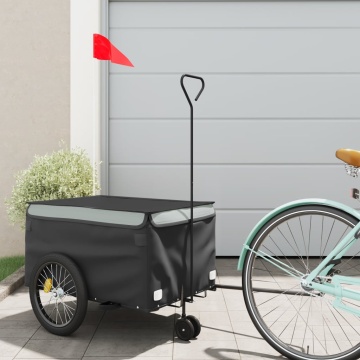 Remorcă pentru biciclete, negru și gri, 30 kg, fier - Img 1