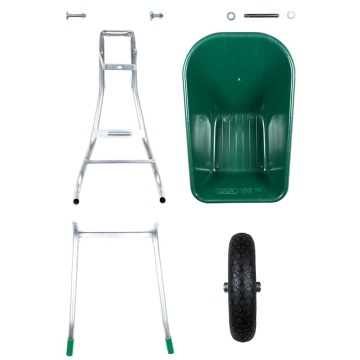 Roabă Verde 90 L 150 kg Oțel galvanizat și plastic - Img 6