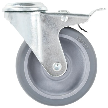Roți pivotante cu gaură pentru șurub, 8 buc., 100 mm - Img 4