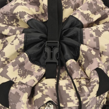 Rucsac de drumeție, camuflaj maro camel, 100 L, țesătură oxford - Img 5