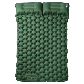Saltea de camping auto-gonflabilă, cu perne, 2 persoane, verde - Img 2