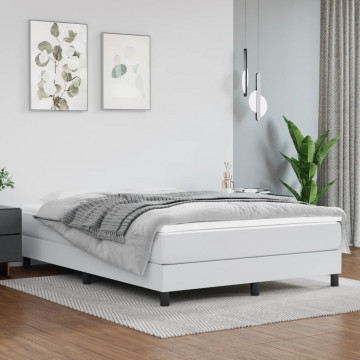 Saltea de pat cu arcuri, alb, 140x200x20 cm, piele ecologică - Img 1