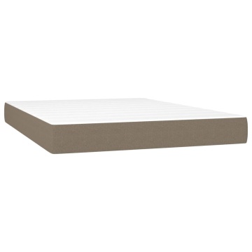 Saltea de pat cu arcuri, gri taupe, 140x190x20 cm, textil - Img 2