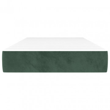 Saltea de pat cu arcuri, verde închis, 100x200x20 cm, catifea - Img 3