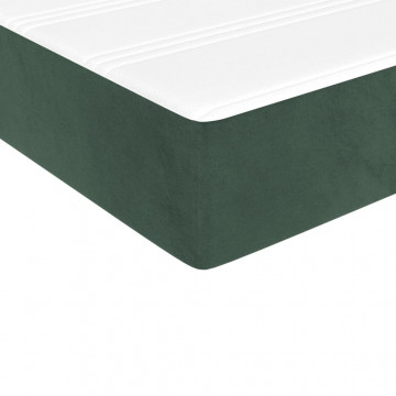 Saltea de pat cu arcuri, verde închis, 100x200x20 cm, catifea - Img 7
