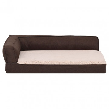 Saltea ergonomică pat de câini maro 60x42 cm aspect in /fleece - Img 4