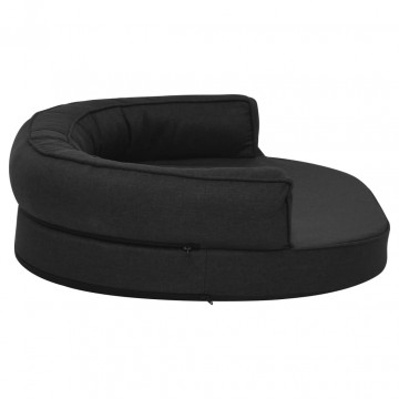 Saltea ergonomică pat de câini, negru, 75x53 cm, aspect de in - Img 4